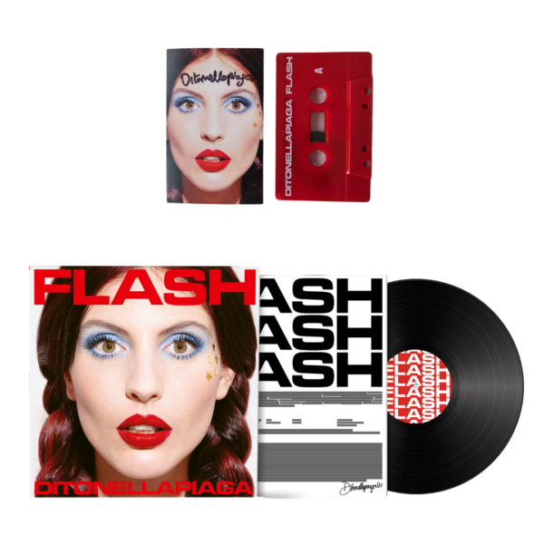 BUNDLE MUSICASSETTA ROSSA + VINILE NERO AUTOGRAFATI - FLASH | DITONELLAPIAGA