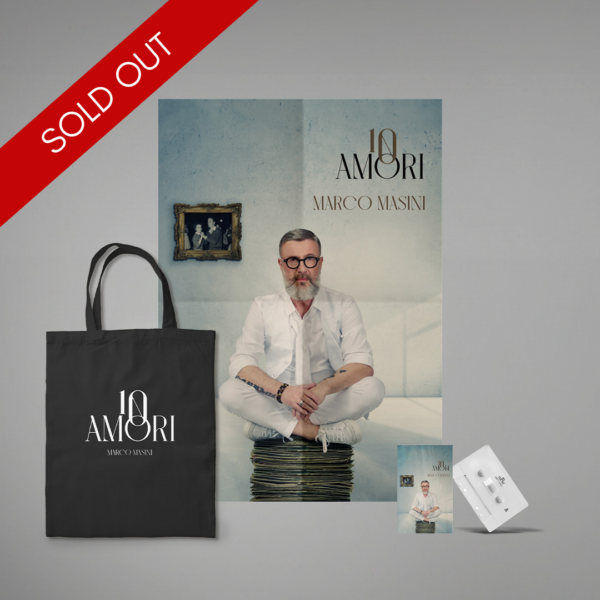 BUNDLE MUSICASSETTA + POSTER + SHOPPER + ACCESSO EVENTO ESCLUSIVO - 10 AMORI | MARCO MASINI SOLD OUT